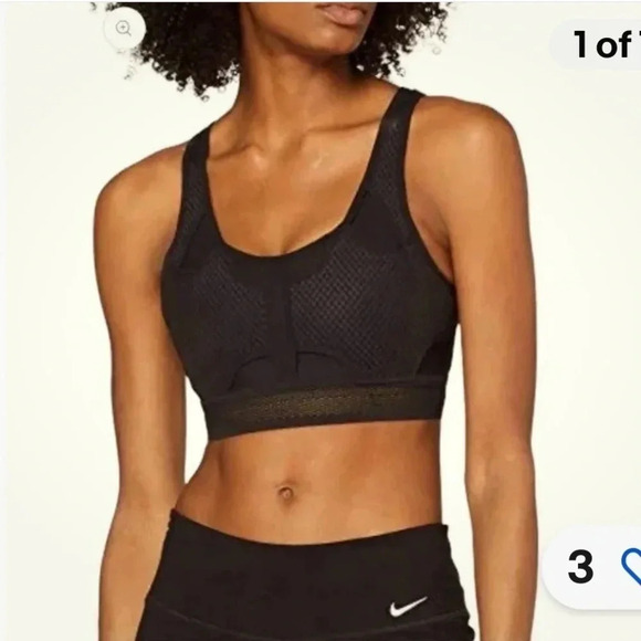 Nike Dri-Fit ADV Ultrabreathe Black Mesh Unpadded Sports Training Bra Size XL - Picture 1 of 12